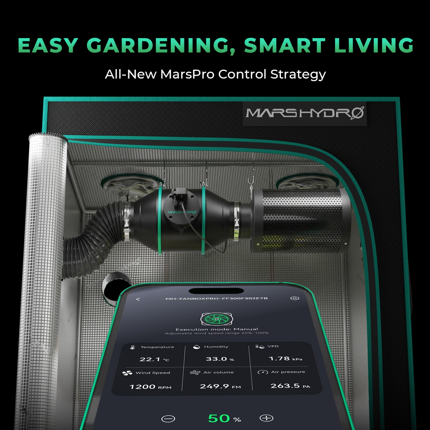 Kit de cultivo completo 150x150x200cm MARS HYDRO FC8000 Smart iControl