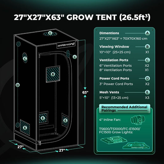Mars Hydro 70x70x160cm Premium Grow Tent