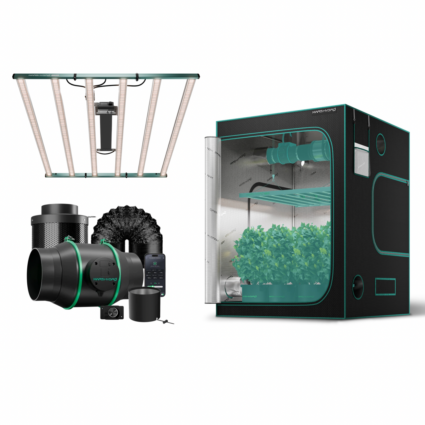 Kit de Cultivo 150x150x200cm MARS HYDRO LED FC8000 800W