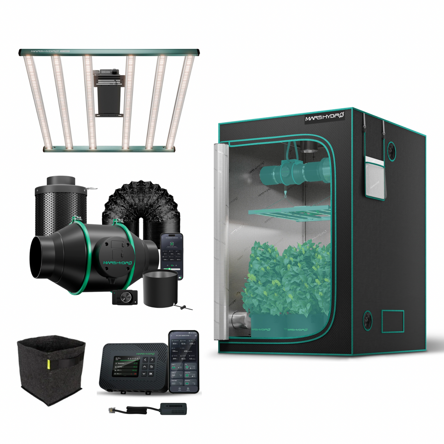 Complete grow kit 150x150x200cm MARS HYDRO FC6500 Smart iControl