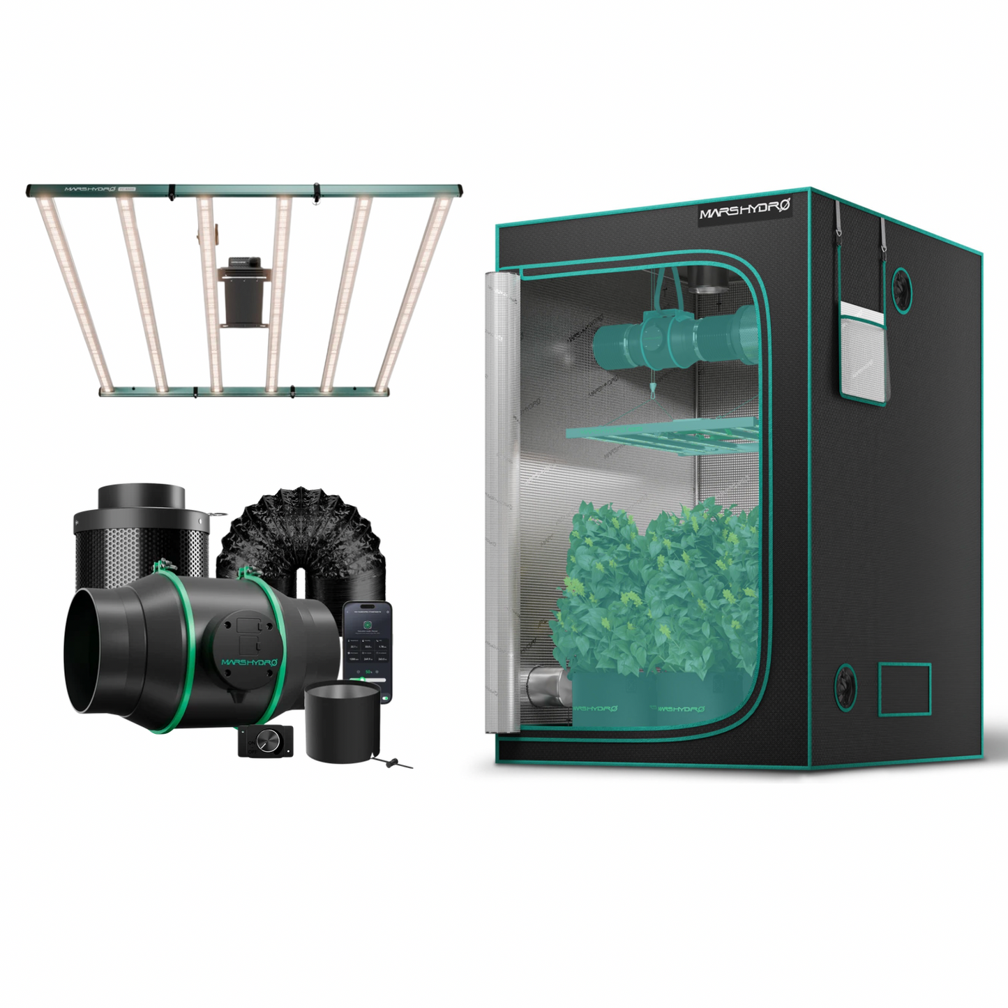 Kit de Cultivo 120x120x200cm MARS HYDRO LED FC6500 730W