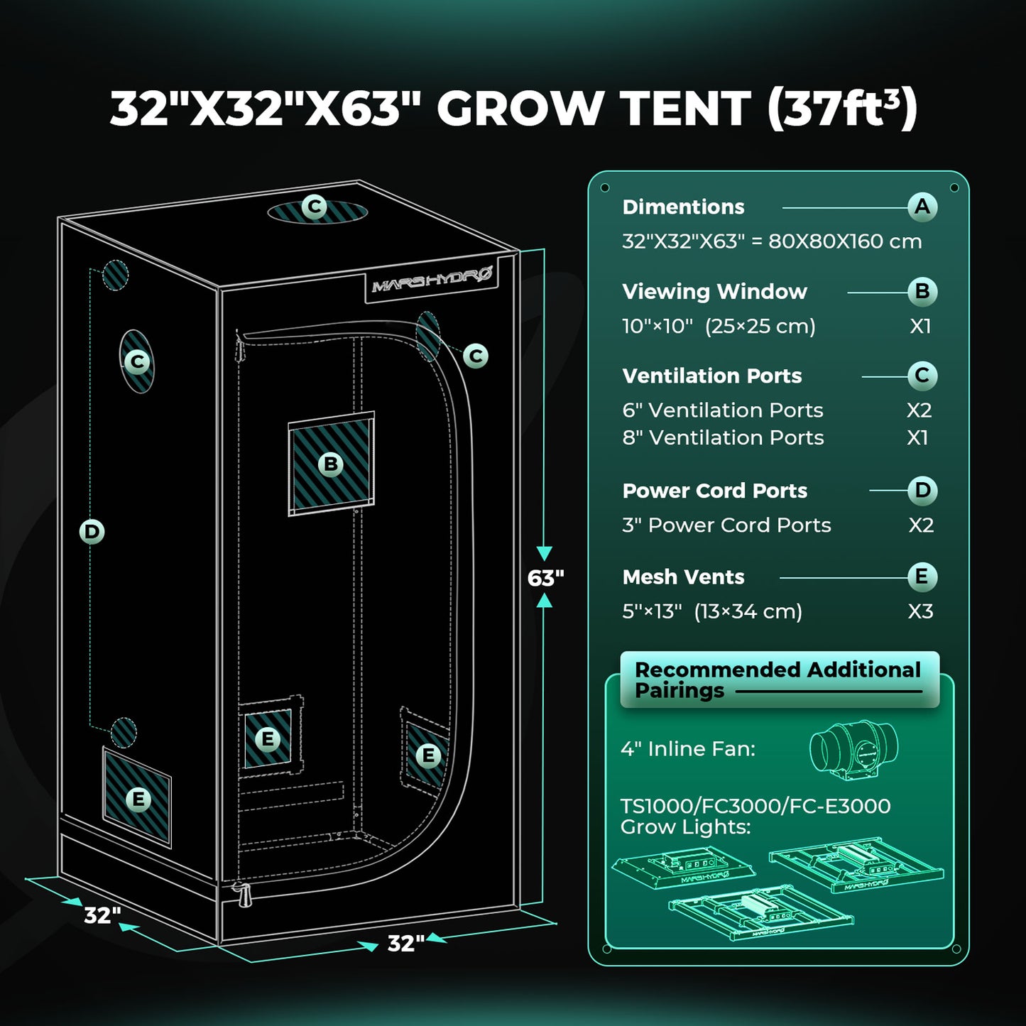 Kit de Cultivo 80x80cm Mars Hydro FC1500 EVO iControl Sistema Smart