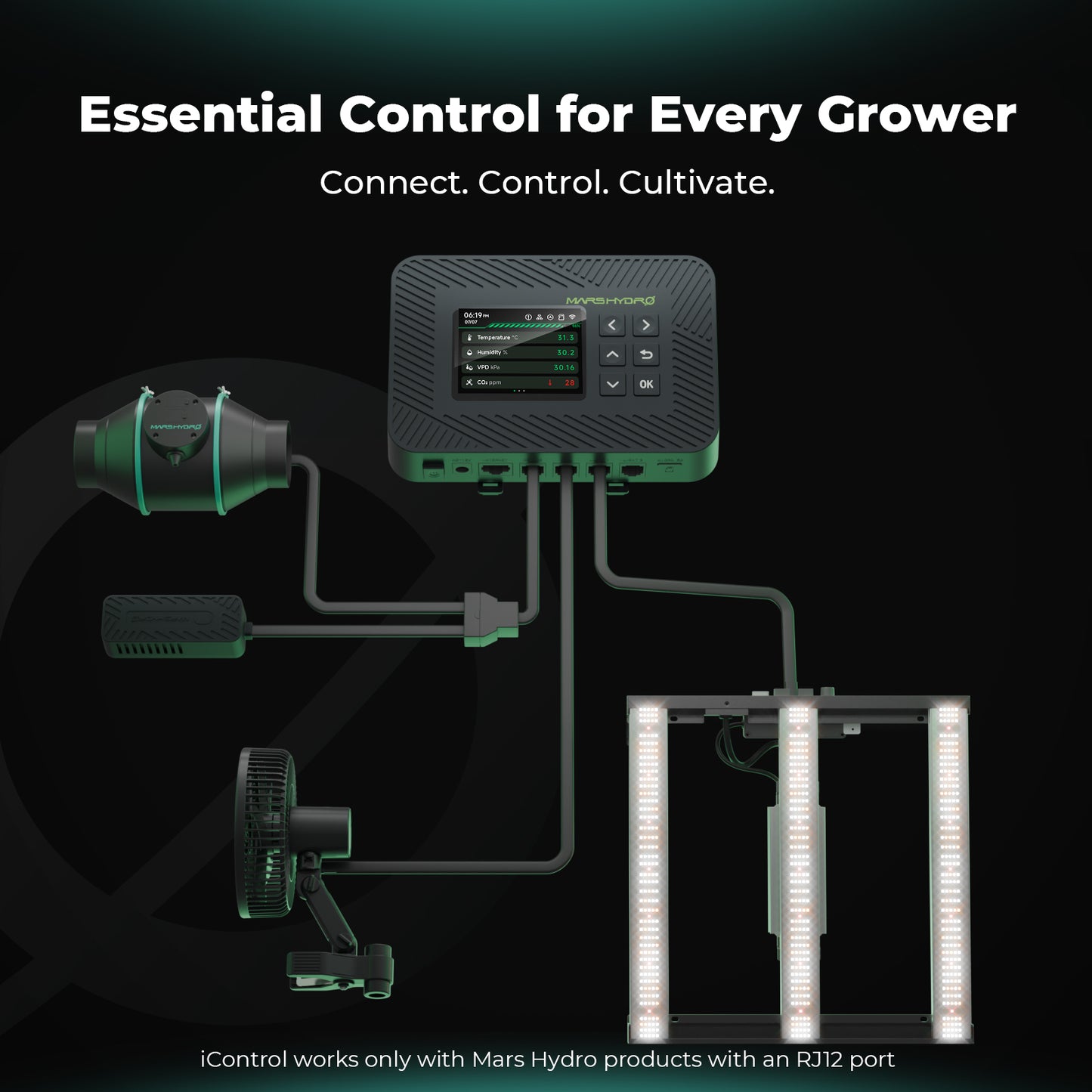 Kit de Cultivo 80x80cm Mars Hydro FC1500 EVO iControl Sistema Smart