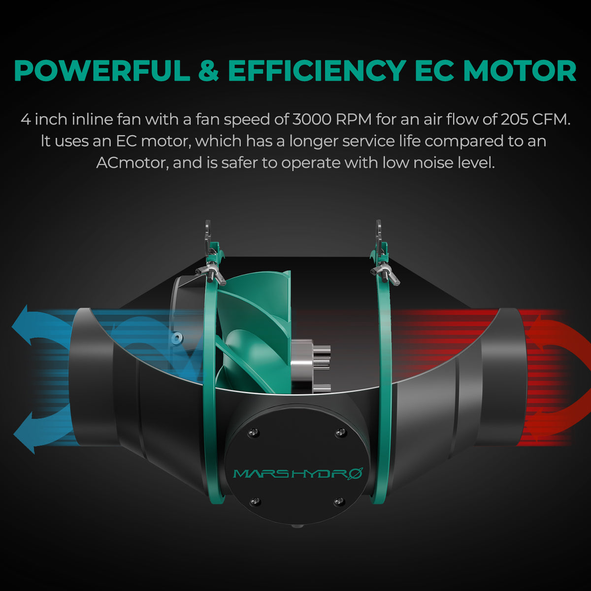 Exaustor Mars Hydro 100mm ( 4 inch ) com controlador de velocidade