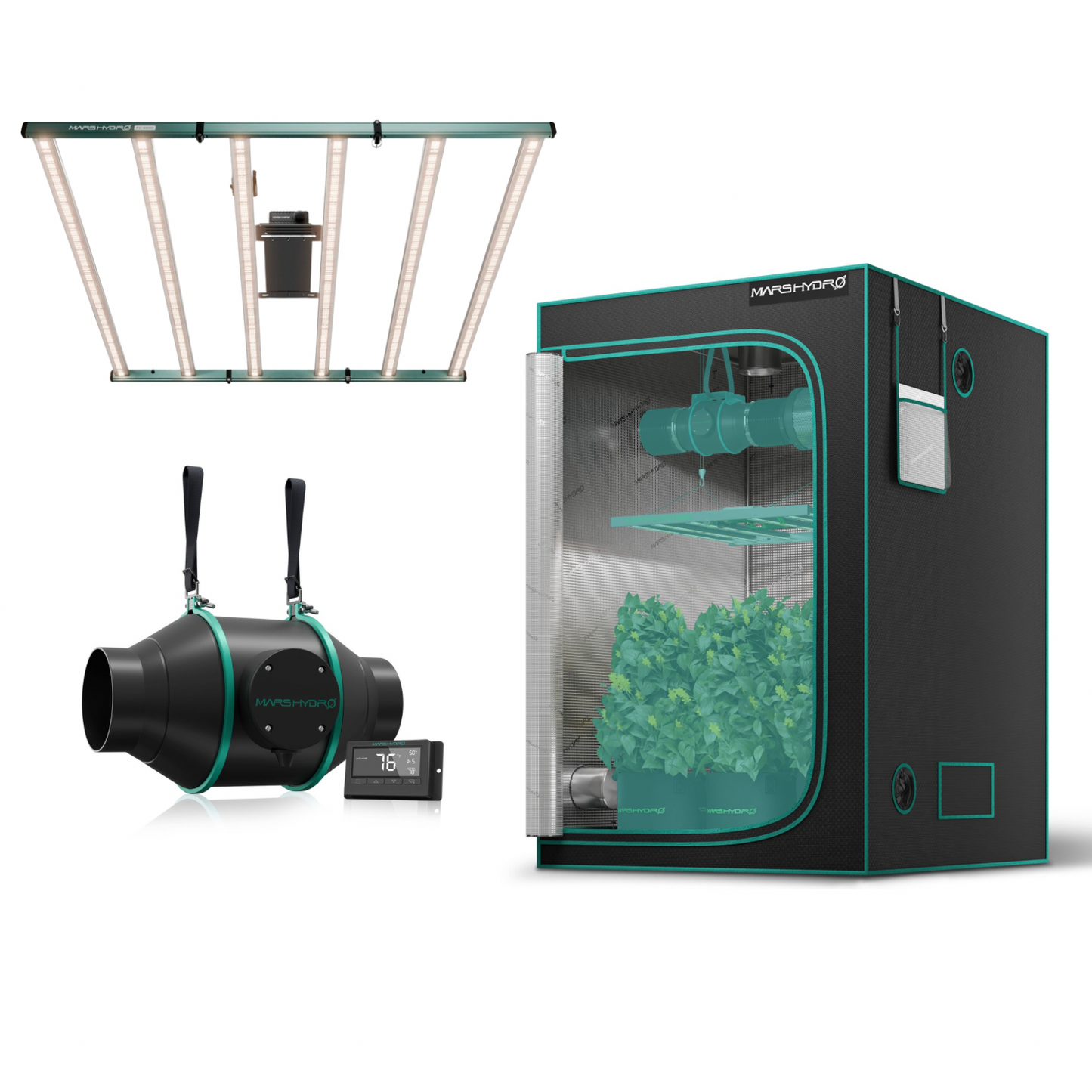 Kit de Cultivo Completo 120X120x200cm Mars Hydro LED FC6500