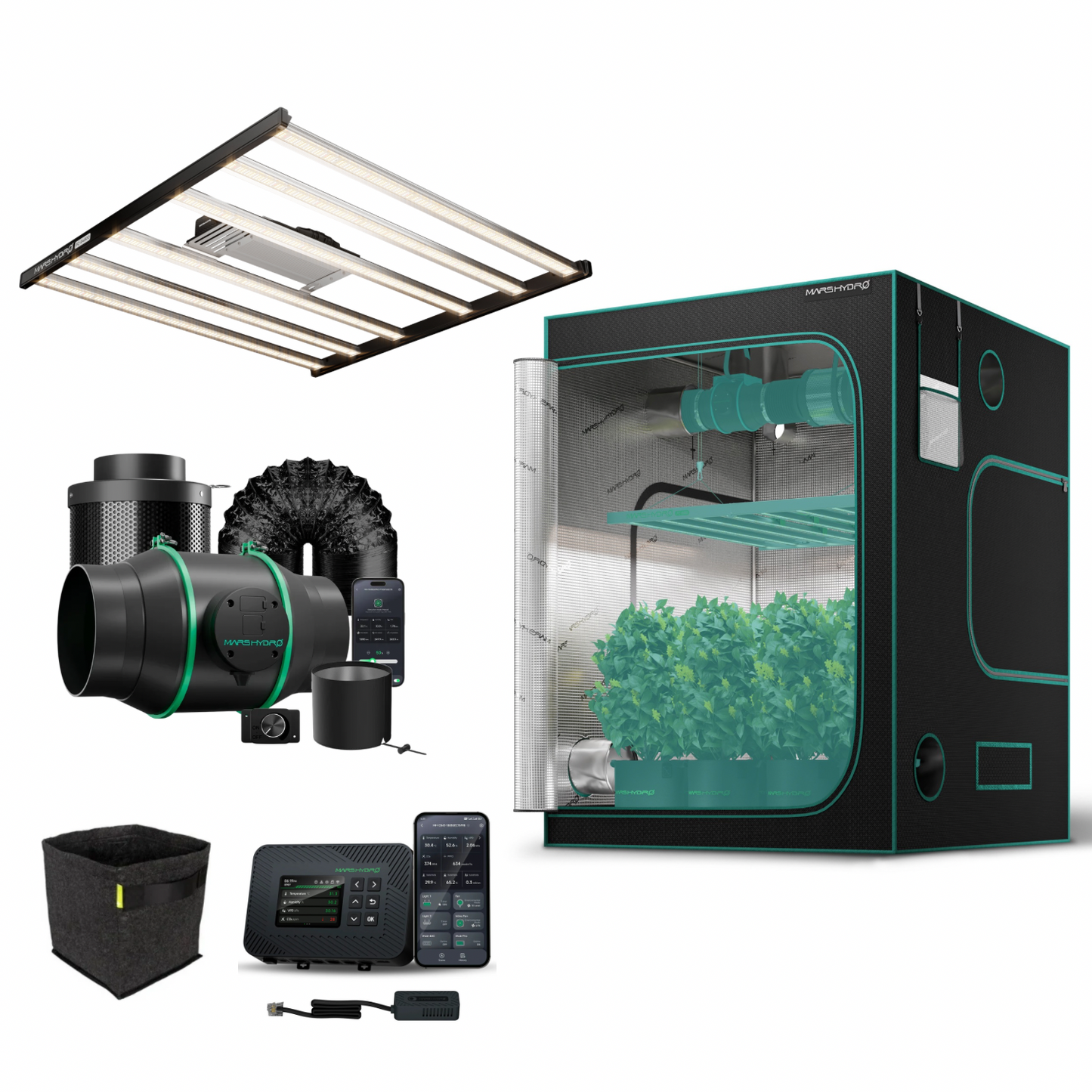 Kit de cultivo completo 150x150x200cm MARS HYDRO FCE6500Smart iControl