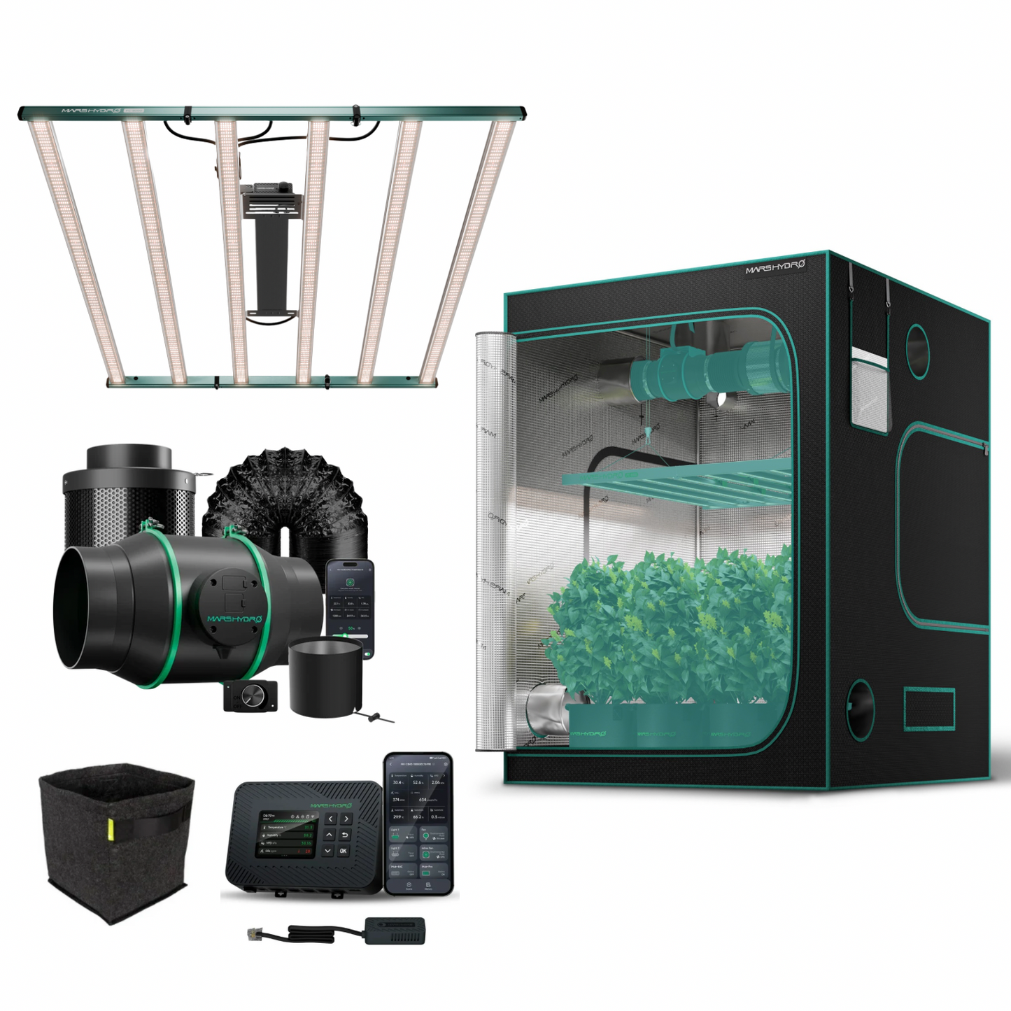 Kit de cultivo completo 150x150x200cm MARS HYDRO FC8000 Smart iControl
