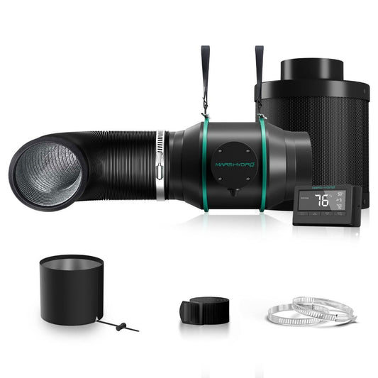 Kit Ventilação Exaustor e Filtro com Termostato e Controlador Digital 6" 150mm